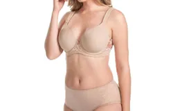 Leading Lady Brigitte Lace Wirefree Padded Comfort Bra In Warm Taupe&sol;cafe Creme Trim