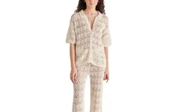 Steve Madden Avana Crochet Cardigan In Beige