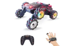 Remote Control Car&comma; 2&period;4GHz Electric Race Stunt Car with Spray Lights Music Double Sided 360°Rotation&comma; 6WD Hand Controlled Gesture Off Road Vehicle for Boys Girls &lpar;Red&rpar;