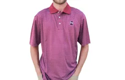 Southern Collegiate Msu Single Stripe Polo Shirt In Maroon&sol;white