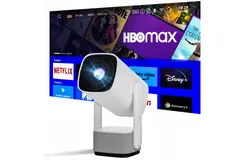 Portable Mini Cinema Rechargeable Projector 5000 Lumens HD Smart Projector With 150 Inches Screen Display Lamp 4K Cinema Projector 230 Degree Rotating Screen Mobile Phone Projection &lpar;HY400&rpar;