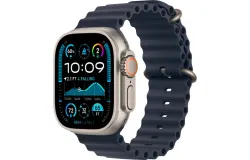 Apple Watch Ultra 2 &lpar;GPS&plus;Cellular&rpar; 49mm Titanium Case with Navy Ocean Band - Natural - &lpar;2024&rpar;