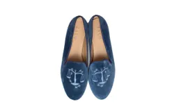 House Of Zalo Libra Slipper In Blue Smoke