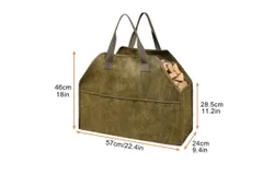 Log Storage Holder Carrier Canvas Firewood Bag Durable Fire Wood Tote Outdoor Portable Organizer