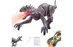 Children spray dinosaur remote control toys&comma; sound and light simulation walking dinosaur model toys&comma; electric smart dinosaur toys&comma; 2&period;4G signal & with spray & automatic closing mouth & lights & sound