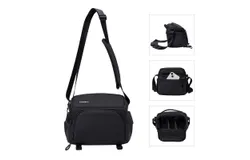 Cwatcun D101 Camera Bag Travel Camera Shoulder Bag Available for 1 Camera + 2 Lenses Water-resistant Shock-proof Camera Case for Mirrorless Camera with Removable Dividers And Shoulder Strap
