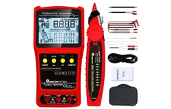 Handheld Portable 2in1 Network Cable Finder Multimeter LCD Display with Backlight Analogs Digital Search POE Test Cable Pairing Sensitivity Adjustable Network Short Circuit Open Circuit Measure