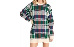 Show Me Your Mumu Ember Tunic Sweater In Holiday Plaid Knit
