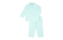 Petit Confection Kids&apos; Gingham Pajamas Set In Aqua