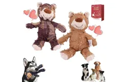 Unbreaka Bear&comma; Unbreakable Bear Dog Toy&comma; 2025 New Indestructible Bear Dog Toy&comma; Squeaky Dog Toys for Aggressive Chewers&comma; Teddy Bear Dog Toy to Keep Them Busy for Large Medium Dog &lpar;Brwon&plus;Purple&comma; Large&rpar;