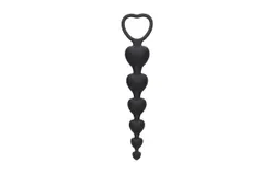 Ouch Silicone Anal Heart Beads Black