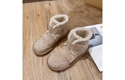 ZIYAN Snow boots for women in winter plus velvet and thickened women&apos;s shoes new style big-headed ugly short boots college style outdoor cotton shoes