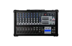 Audio Mixer 4800W Powered 12 Channel 240V Mixer System USB MP3 Bluetooth SD readers Digital LCD Display