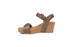 Aetrex Women&apos;s Lexa Quarter Strap Wedge Sandals In Bronze