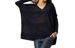 Lola & Sophie Jacquard Striped Sweater In Nightwatch