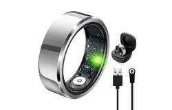 Smart Ring&comma; Fitness Tracker Ring with Charging Case&comma; R6 &lpar;Silver&comma; 10&num;&rpar;
