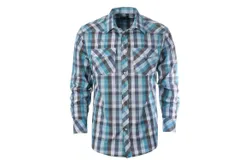 Gioberti Men&apos;s Western Plaid Long Sleeve Shirt with Pearl Snap-on