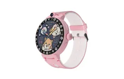 Full Netcom student round phone watch with Alipay positioning without game children&apos;s card multi-function smart watch-pink