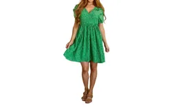 143 Story Garden Goddess V-Neck Dress In Green