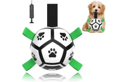 Dog Toys Soccer Ball with Straps&comma; Interactive Dog Toys for Tug of War&comma; Puppy Birthday Gifts&comma; Dog Tug Toy&comma; Dog Water Toy&comma; Durable Dog Balls for Medium & Large Dogs（5 Inch