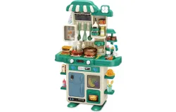 Kitchen Playset Kid Play Kitchen with Realistic Lights & Sounds&comma; Simulation of Spray and Sink