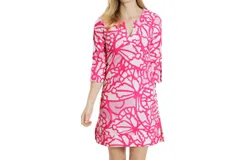 Jude Connally Megan Dress In Grand Wings Light Pink