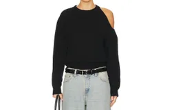 Astr Millicent Ribbed Sweater In Black