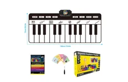 SUNLIN 6 ft&period; Floor Piano Mat for Kids & Toddlers&comma; Giant Piano Mat&comma; 24 Keys&comma; 10 Built in Songs&comma; 8 Instrument Sounds&comma; Record & Playback&comma; Song Booklet&comma; Musical Toy Gift for Boys & Girls Age 3 4 5 6 7 8 9&comma;BLACK