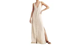 Faherty Big Sur Maxi Dress In Flax