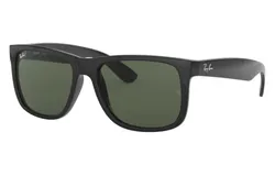 Anteojos Lentes de Sol Ray Ban Justin RB4165 6017155 54-16 &vert; Clásico &vert; Color Negro Mate&sol;Verde &vert; Protección UV &vert; Unisex Hombre Mujer &vert; Ancho Lente 54 mm &vert; Altura Lente 44 mm &vert; Tamaño Puente 16 mm &vert; Tamaño Varilla 145 mm