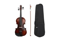 Muslady AV-590 Full Size 4&sol;4 Violin Basswood Body Head Ebony Fingerboard Pegs Chin Rest Tailpiece for Beginners Student Performer with Bow Storage Case Retro Color