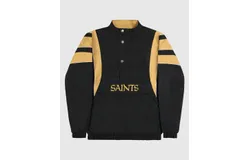 Starter Men&apos;s New Orleans Saints Pullover Half-Zip Impact Jacket In Black