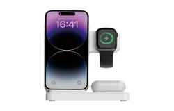 Wireless charger folding stand for Apple mobile phone desktop vertical multi-function fast charge-white