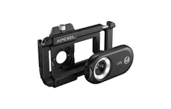 APEXEL APL-MS150 150X Mobile Phone Microscope Lens with LED/ UV Lights Built-in CPL Filter Battery Microscope Attachment Phone Micro Lens with Universal Phone Clip Replacement for iPhone 15/14/13/12