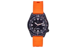 Nautis Baltic Strap Watch w&sol;Date - Black&sol;Orange