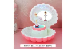 Ballerina Music Box with Mirror,Musical Jewellery Box for Girls-Dark pink