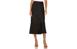 Anine Bing Bar Silk Skirt In Black