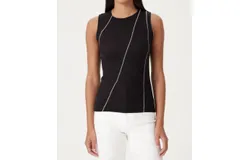 Goldie Shell Top With Outside Seams In Black&sol;white