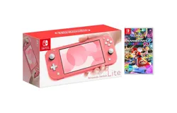 Nintendo Switch Lite Coral Bundle With Mario Kart 8 Deluxe Game