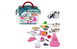 Box with Stainless Steel Kitchen Utensils Supplies and Food Set&comma; 29 pcs for Toddlers &plus;3 Years&period;