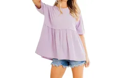 Heimish Usa Babydoll Top In Lavender
