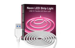 5V USB LED Light Strip 2m Neon Light Strip Flexible Waterproof Neon LED Rope Light Suitable for Indoor and Outdoor Bedroom TV Backlight Cabinets&comma; etc&period; &lpar;Power Adapter Not Included&sol;White&rpar;