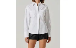 Astr The Label Thyra Poplin Shirt In White