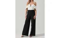 Astr Betania Wide Leg Jumpsuit In Black