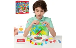 32 Piece Tetra Balance Tower Stacking Game Team Blocks Board Game for Kids & Adults&comma; Drop The Pile of Tower STEM Toy for 2 Players&comma; Family&comma; Party&comma; Travel