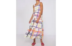 Vilagallo Elisa Check Watercolour Print In Multi Check