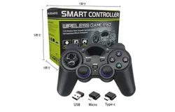 GOTOGETHER USB Wireless Game Controller Gamepad for PC&sol;Laptop &lpar;Windows XP&sol;7&sol;8&sol;10&rpar; & PS3 & Android & Steam Black Deluxe Edition