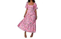 Buddylove Posie Puff Sleeve Maxi Dress In Corsage