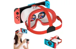 Upgraded VR Headset for Nintendo Switch & Switch OLED Model&comma; Switch VR Glasses with Adjustable HD Lenses and Comfortable Head Strap&comma; Labo VR Kit 3D Goggles for Switch Accessories &lpar;White&Blue&rpar;