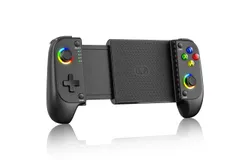 Mobile Game Controller with RGB for iPhone and Android&comma; Wireless Mobile Game Controller with Hall Joystick supports Xbox Game Pass&comma; PlayStation&comma; Steam Link&comma; Call of Duty&comma; Roblox and Minecraft&comma; iOS and Android Game Controller-White